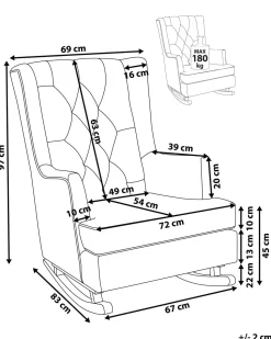 Beliani Keinutuoli Kangas Tummanharmaa Trondheim Ii Online