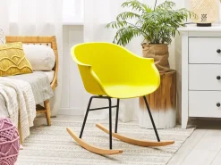 Beliani Keinutuoli Muovi Keltainen Harmony Clearance