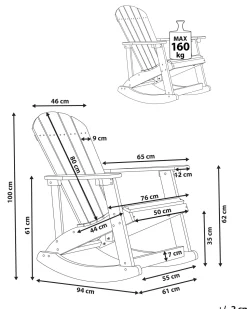 Beliani Keinutuoli Muovipuu Sininen Adirondack Best