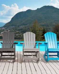 Beliani Keinutuoli Muovipuu Vaaleanharmaa Adirondack Best Sale