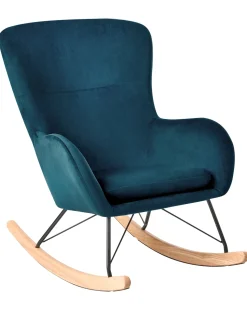 Beliani Keinutuoli Sametti Merensininen Ellan New