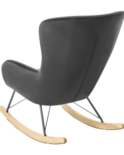 Beliani Keinutuoli Sametti Musta Ellan Clearance