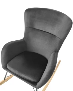 Beliani Keinutuoli Sametti Musta Ellan Clearance