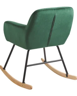 Beliani Keinutuoli Sametti Smaragdinvihrea Liarum Best Sale