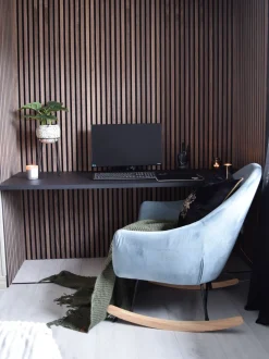 Beliani Keinutuoli Sametti Vaaleanharmaa Oxie New