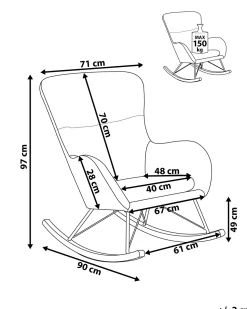 Beliani Keinutuoli Sametti Vaaleanharmaa Ellan Flash Sale