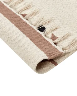 Beliani Kelim-Matto Puuvilla Beige/Musta 160 X 230 Cm Niavan Cheap