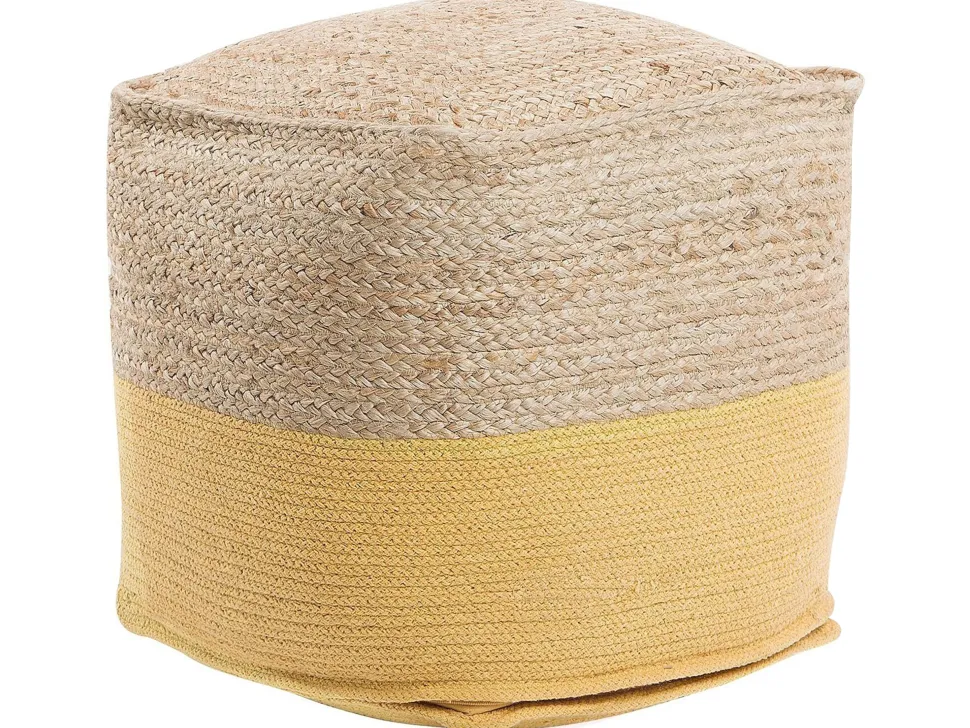 Beliani Keltainen Juuttirahi 44 X 44 Cm Kirama Discount