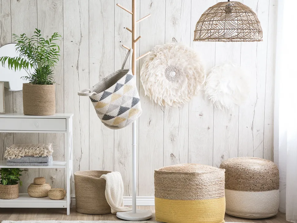 Beliani Keltainen Juuttirahi 44 X 44 Cm Kirama Discount