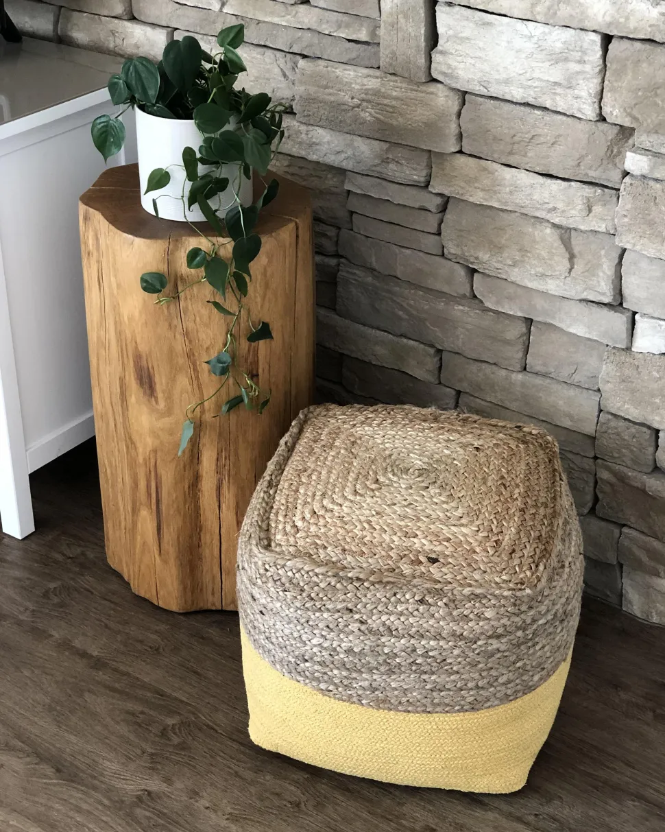 Beliani Keltainen Juuttirahi 44 X 44 Cm Kirama Discount