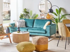 Beliani Keltainen Juuttirahi 44 X 44 Cm Kirama Discount