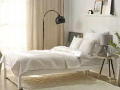 Beliani Kermanvalkoinen Kohokuvioitu Paivapeittosetti 160 X 220 Rudkhan Best