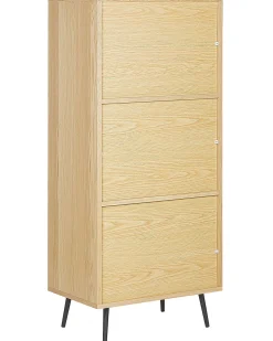 Beliani Kirjahylly 4 Hyllya 2 Laatikkoa Vaalea Puu/Valkoinen Richmond Cheap