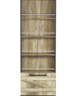 Beliani Kirjahylly 4 Hyllya Kaappi Vaalea Puu/Musta Salter Cheap