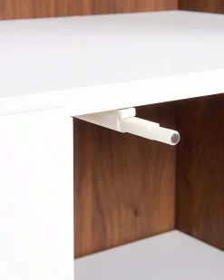 Beliani Kirjahylly 3 Hyllya Kaappi Tumma Puu/Valkoinen Columbus Store