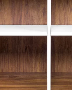 Beliani Kirjahylly 3 Hyllya Kaappi Tumma Puu/Valkoinen Columbus Store