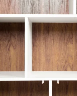 Beliani Kirjahylly 3 Hyllya Kaappi Tumma Puu/Valkoinen Columbus Store