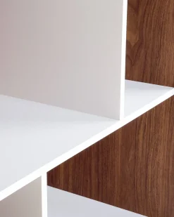 Beliani Kirjahylly 3 Hyllya Kaappi Tumma Puu/Valkoinen Columbus Store