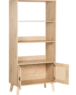 Beliani Kirjahylly 3 Hyllya Kaappi Vaalea Puu Parton Discount
