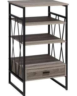 Beliani Kirjahylly 3 Hyllya Laatikko Ruskeanharmaa Keene Online