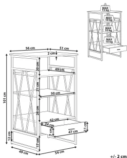 Beliani Kirjahylly 3 Hyllya Laatikko Ruskeanharmaa Keene Online