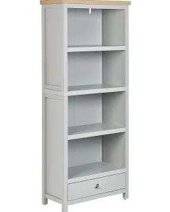 Beliani Kirjahylly 4 Hyllya Laatikko Vaaleanharmaa/Vaalea Puu Clio New