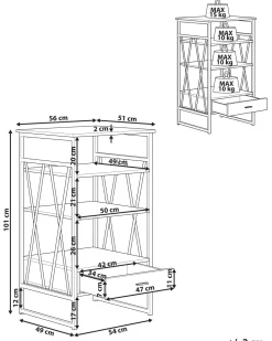 Beliani Kirjahylly 3 Hyllya Laatikko Tumma Puu Keene Hot