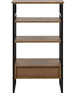 Beliani Kirjahylly 3 Hyllya Laatikko Tumma Puu Keene Hot