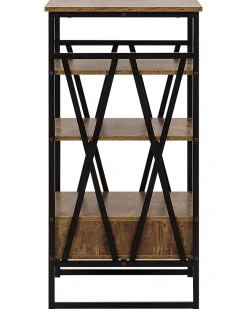 Beliani Kirjahylly 3 Hyllya Laatikko Tumma Puu Keene Hot