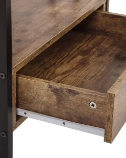 Beliani Kirjahylly 3 Hyllya Laatikko Tumma Puu Keene Hot