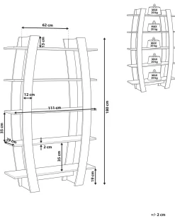 Beliani Kirjahylly 5 Hyllya Musta Kener Flash Sale