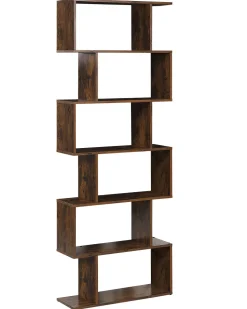 Beliani Kirjahylly 6 Hyllya Tumma Puu Valdosa Clearance