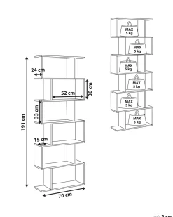 Beliani Kirjahylly 6 Hyllya Tumma Puu Valdosa Clearance