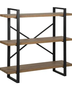 Beliani Kirjahylly 3 Hyllya Tumma Puu Timber Discount