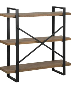 Beliani Kirjahylly 3 Hyllya Tumma Puu Timber Discount