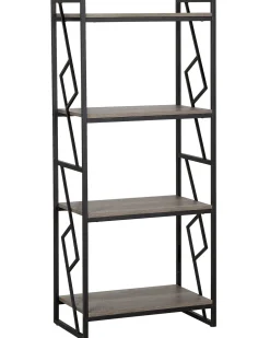 Beliani Kirjahylly 4 Hyllya Tumma Puu/Musta Forres Best