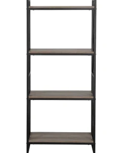 Beliani Kirjahylly 4 Hyllya Tumma Puu/Musta Forres Best