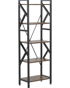 Beliani Kirjahylly 5 Hyllya Tumma Puu/Musta Dale Shop