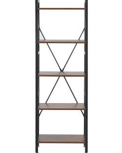 Beliani Kirjahylly 5 Hyllya Tumma Puu/Musta Dale Shop