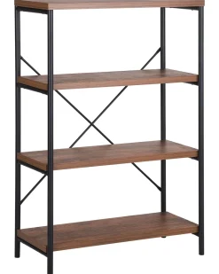 Beliani Kirjahylly 3 Hyllya Tumma Puu Brisbane Outlet