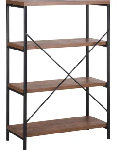 Beliani Kirjahylly 3 Hyllya Tumma Puu Brisbane Outlet