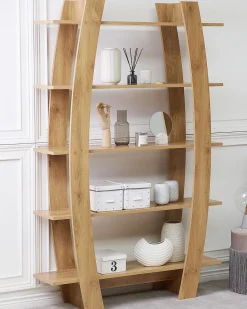 Beliani Kirjahylly 5 Hyllya Vaalea Puu Kener Flash Sale