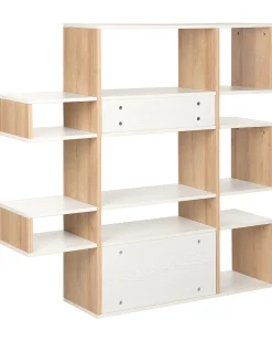 Beliani Kirjahylly 10 Hyllya Vaalea Puu/Valkoinen Amarilo Cheap