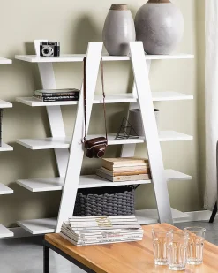 Beliani Kirjahylly 5 Hyllya Valkoinen Escalante Fashion