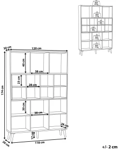 Beliani Kirjahylly 17 Hyllya Valkoinen/Tumma Puu Alloa Cheap