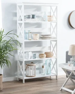 Beliani Kirjahylly 4 Hyllya Valkoinen Foster Store