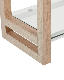 Beliani Kirjahylly 4 Lasihyllya Valkoinen/Vaalea Puu Jenks Best