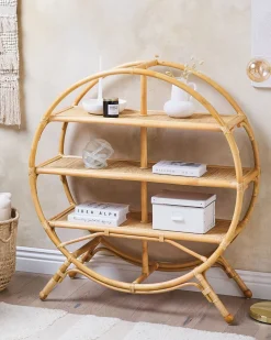 Beliani Kirjahylly Rottinki 3 Hyllya Luonnonvari Tuvalu Ii Shop