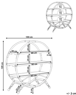 Beliani Kirjahylly Rottinki 3 Hyllya Luonnonvari Tuvalu Ii Shop