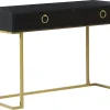 Beliani Konsolipoyta 2 Laatikkoa Musta/Kulta Westport Store